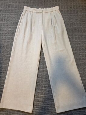 Abercrombie & Fitch Wide-Leg Cream Beige Flare Jeans